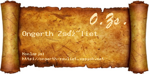 Ongerth Zsüliet névjegykártya
